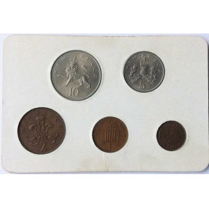 Wielka Brytania, Okolicznościowy zestaw pierwszych monet w systemie dziesiętnym