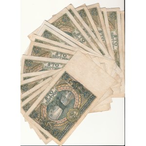 Zestaw 18 szt. 100 złotych 1932 serie BD, BJ, BK, BN, BO, BP, BW, BY, BZ, CC