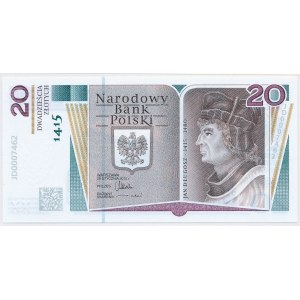 20 złotych 2015, Jan Długosz, JD0007462, niski czterocyfrowy numer