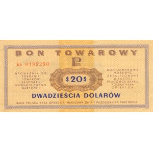Pewex Bon Towarowy, 20 dolarów 1969, ser. Eh