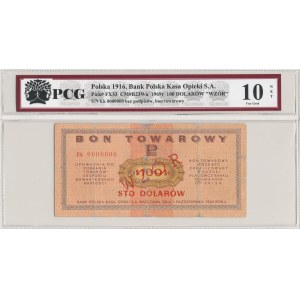 Pewex Bon Towarowy, 100 dolarów 1969, WZÓR Ek0000000