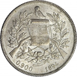 Gwatemala, Republika od 1839, 1 peso 1894, mennicze