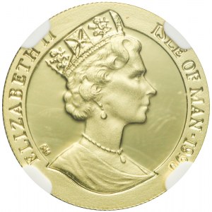 Wyspa Man, Elżbieta II, 1/10 korony 1990, złoto