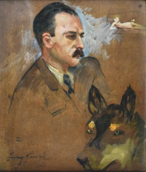 Jerzy KOSSAK (1886-1955), Popiersie mężczyzny, głowa psa oraz akt leżący kobiety