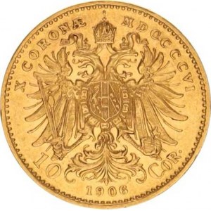 František Josef I. (1848-1916), 10 Koruna 1906 b.zn. /1,081.161 ks/ 3,385 g