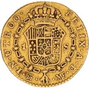 Španělsko, Carlos IV. (1788-1808), 1 Escudo 1794 M MF KM 434 R 3,295 g