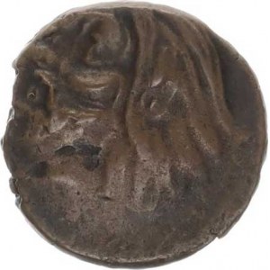 Thracia - Pantikapaion (4. stol. př.Kr.), AE 17, Hlava vousatého Pana zleva / Hlava s krk býka zlev