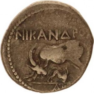 Illyrie, Apollonia, Drachma, kráva s teletem NIKANDROS / ozdobný čtverec