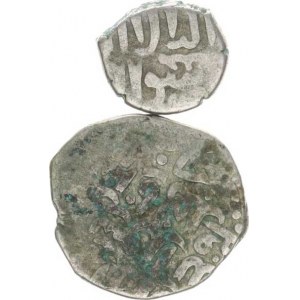 Egypt - Mamlúci, Muhammad I. (1294-1341), nebo Hasan (1347-1361), Dirham (3,0 g), +1/2 Dirham (1,7