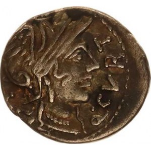 CURTIA, Q.Curtius (116-115 př.Kr.), Denár, hlava Romy / Jupiter na quadrize Seaby 2; Syd. 537
