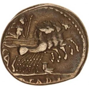 FABIA, Q.Fabius Labeo (124 př.Kr.), Denár, hlava Romy, pod bradou X, vzadu ROMA, ve předu LABEO