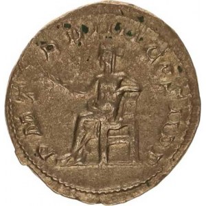 Gordianus III. (238-244), Antoninián, sedící Apollo zleva, drží olivovou ratolest a opírá s