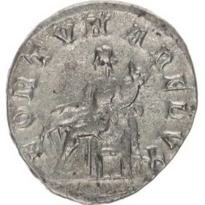 Gordianus III. (238-244), Antoninián, sedící Fortuna zleva s kormidlem a rohem hojnosti