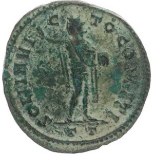 Constantinus I. (306-337), AE 23, stoj.Sol v levé ruce drží globus, pravou má pozvednutou