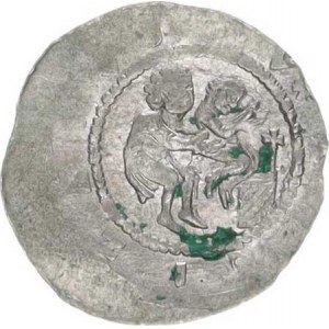 Vladislav II. (1140-1174), Denár C - 590 R, vyraž. pár písmen