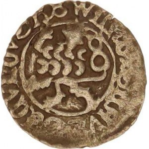Vladislav II. Jagellonský (1471-1516), Bílý peníz jednostranný, měsíčky hřívy propojené, pod lvem k
