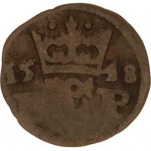 Ferdinand I. (1526-1564), Malý (černý) peníz 1548, K.Hora MKČ 85 var.: nad korunou dvě
