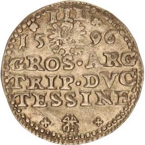Těšín, Adam Václav (1596-1617), III Groschen 1596 RR Sa 24; Kop. 5621 2,232 g