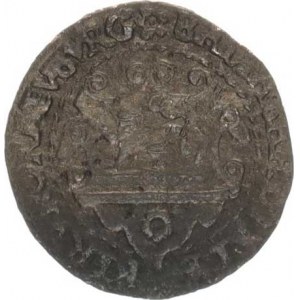 Baltazar Dirleber z Korneuburgu (+1602), Početní peníz b.l., Jáchymov Znak, opis / Přilbice s kleno