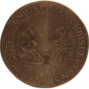 Eggenberg, Johann Christoph + Johann Seyfried (1649-1710), Tolar 1658 VF/S, Č. Krumlov-Scheibhoffer