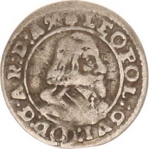 Olomouc, Leopold Vilém (1637-1662), 1 kr. 1654 S-V 111 B6/A4 LEOPOL: GUI: ()D:G. A R: D: A