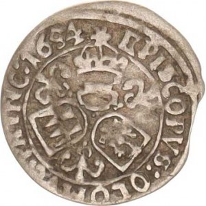 Olomouc, Leopold Vilém (1637-1662), 1 kr. 1654 S-V 111 B - za mincm. zn. křížek ! / A - za nezkrác