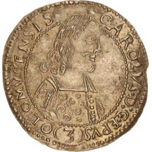 Olomouc, Karel II. Liechtenstein (1664-1695), 3 kr. 1665 zn.špice SV 315 C4/B1, dr. hr.