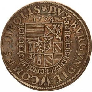 Ferdinand - arcivévoda (1565-1595), Zlatník (60 kr.) 1574, Tyroly Hall RR opis: FERDINANDVS. D