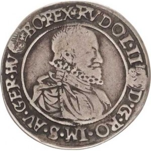 Rudolf II. (1576-1612), 1/4 Tolar 1585 KB R MKČ 1046 var.: půlkruhy kolem hlav