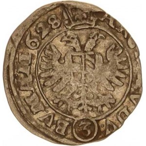 Ferdinand II. (1619-1637), 3 kr. 1628, Praha-Hübmer var.: za REX dvojtečka, D.G.R.I. ().S..
