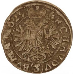 Ferdinand II. (1619-1637), 3 kr. 1629, Praha-Hübmer, tém.