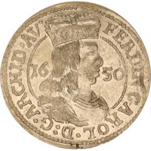 Ferdinand Karel - arcivévoda (1632-1662), 3 kr. 1650 Tyroly, Hall