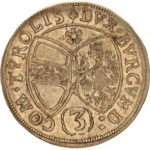 Ferdinand Karel - arcivévoda (1632-1662), 3 kr. 1661, Tyroly, Hall