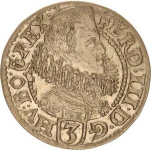 Ferdinand III. (1637-1657), 3 kr. 1630 PH, Kladsko-Hema MKČ -, minc. zn. i nominál ve štítu