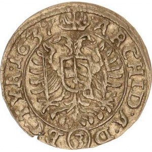 Ferdinand III. (1637-1657), 3 kr. 1637, Vídeň-Stadler 1,775 g, hr. ražbou, tém.