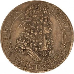 Leopold I. (1657-1705), Tolar 1694 b.zn., Tyroly Hall - menší lví hlava v rameni Voglh