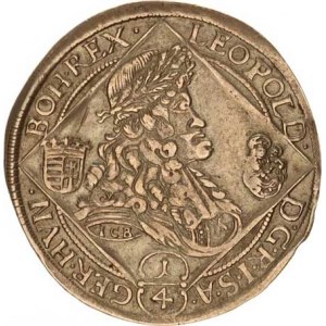 Leopold I. (1657-1705), 1/4 Tolar 1700 NB / ICB, Nagybánya RR Husz. 1414 var