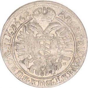 Leopold I. (1657-1705), XV kr. 1662 G-H, Vratislav-Hübner, Hol.62.3,2, tém.