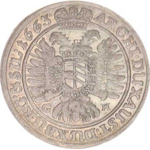 Leopold I. (1657-1705), XV kr. 1663 G-H, Vratislav-Hübner Hol.63.2,1 var.: D (bez teč