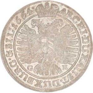 Leopold I. (1657-1705), XV kr. 1664 G-H, Vratislav-Hübner Hol.64.1,1, mělčí ražba