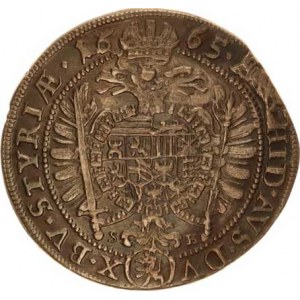 Leopold I. (1657-1705), 15 kr. 1665 S-H, Štýrsko Graz Hol. 65.1,1 RR