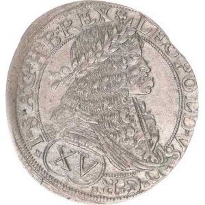 Leopold I. (1657-1705), XV kr. 1675 Vídeň-Faber Hol.75.1,6 RR, exc. stř.