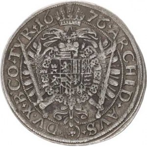 Leopold I. (1657-1705), XV kr. 1676 Vídeň Hol.76.1,3 var. A, patina, tém.