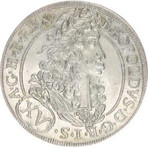 Leopold I. (1657-1705), XV kr. 1694 b.zn., Tyroly, Hall Hol.94.1,2 sbírkový stav