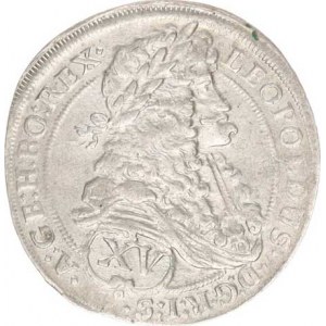 Leopold I. (1657-1705), XV kr. 1695 b.zn. Vídeň Hol.95.1.1a var.: za S pouze jedna