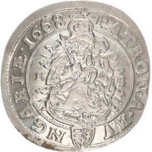 Leopold I. (1657-1705), VI kr. 1668 KB, var.: malé poprsí, nominál ve velké otevř.závorce