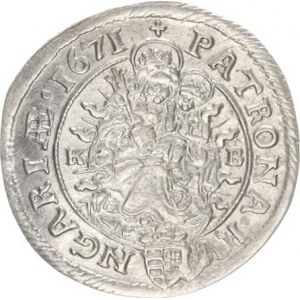 Leopold I. (1657-1705), VI kr. 1671 KB - před PATRONA a za datací bez tečky