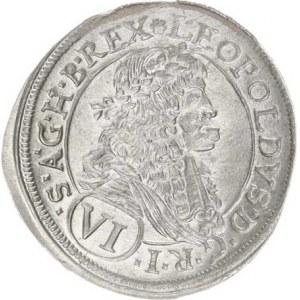 Leopold I. (1657-1705), VI kr. 1674, Vídeň-Faber, ražba na válc. stroji