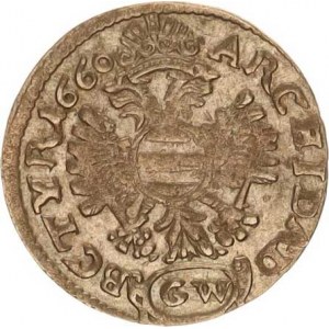 Leopold I. (1657-1705), 3 kr. 1660 GW, Kladsko-Werner RR MKČ 1646 chyboražba (míst