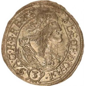 Leopold I. (1657-1705), 3 kr. 1662 KB Hal.388 var.: před a za dataci tečka, nad ní k